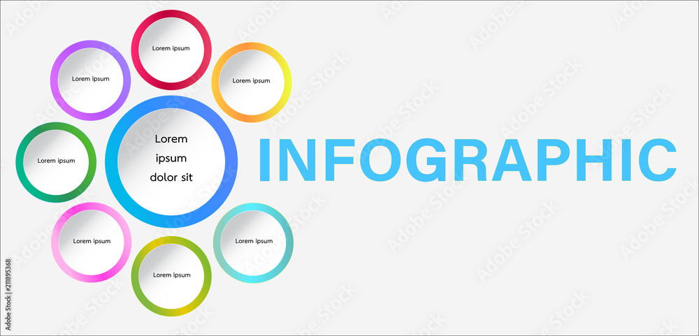 Infographic of seven element concept for business. Infographic of seven element concept for business.