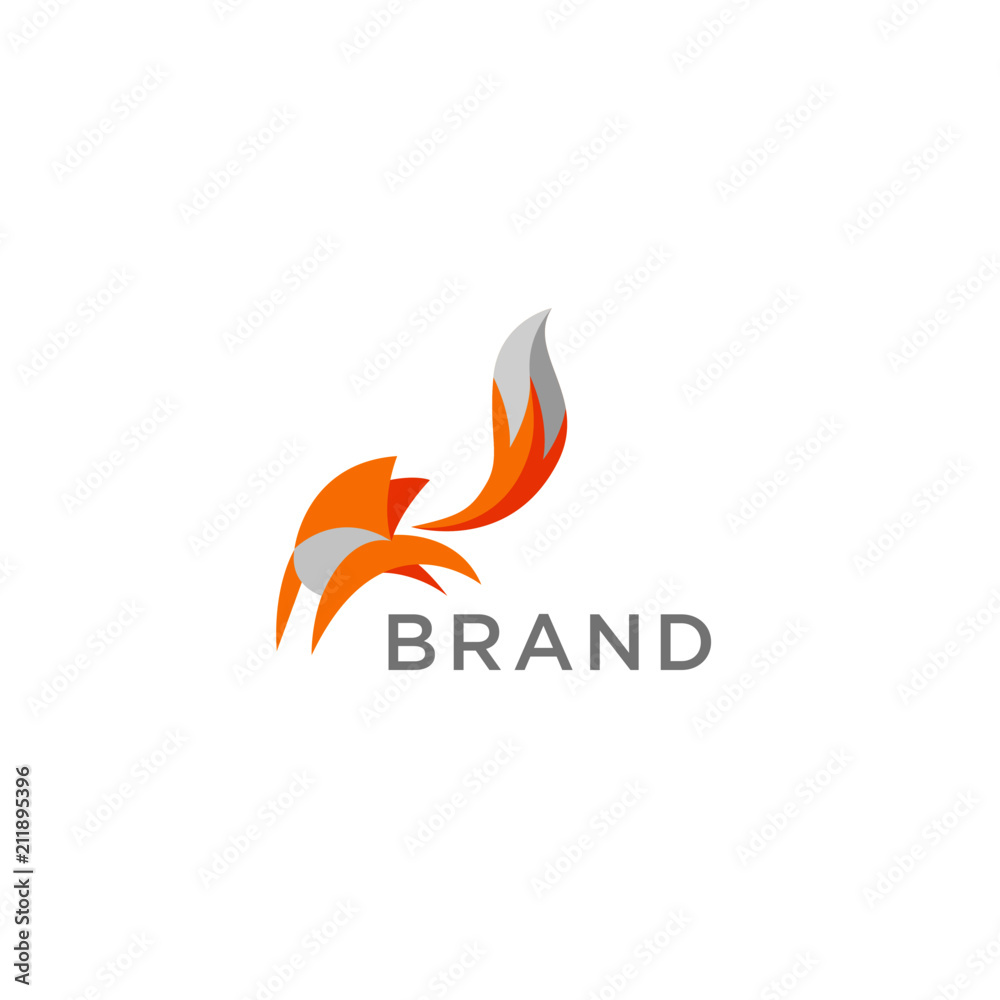 Minimalist Flat Fox Logo Minimalist Flat Fox Logo