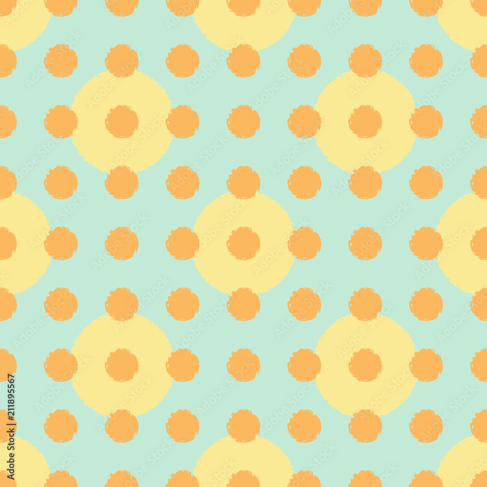 Polka dot seamless pattern with grunge shapes Polka dot seamless pattern with grunge shapes