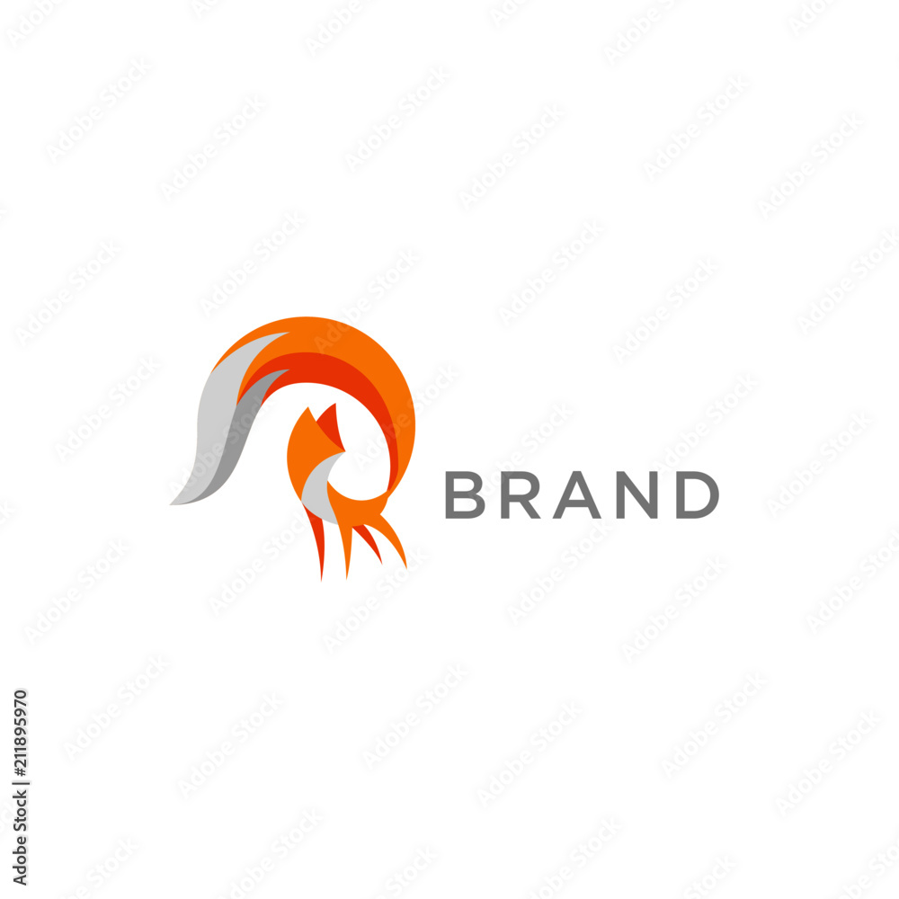 Modern Flat Fox Logo 01. Modern Flat Fox Logo 01.