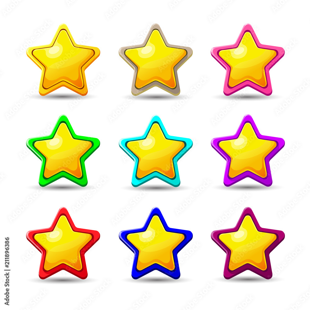 Set of Cartoon different Stars