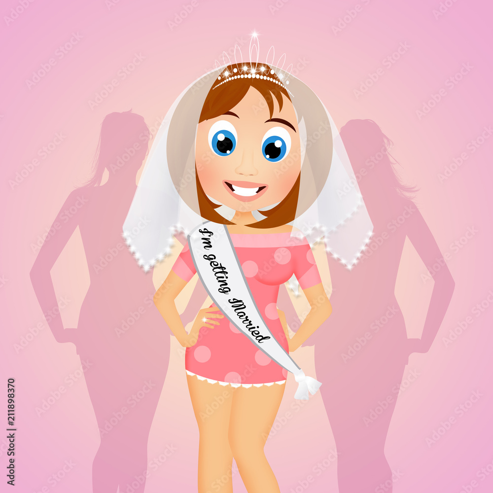 illustration of Evening bachelorette bestfriends illustration of Evening bachelorette bestfriends