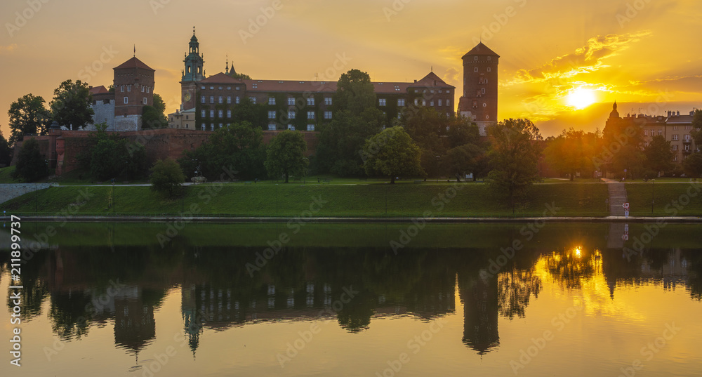 Krakow, Poland - Wawel Royal Castle at sunrise