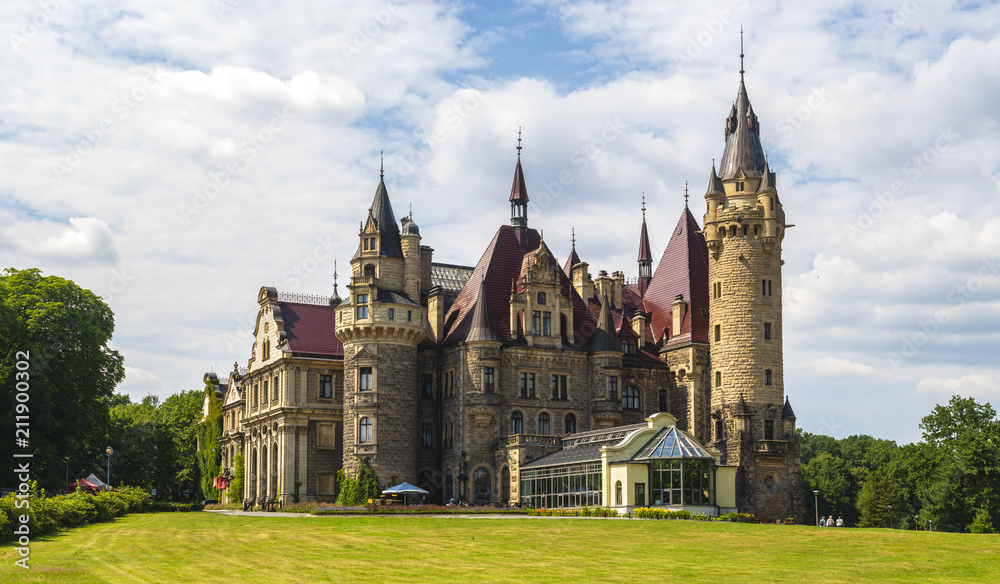 castle in Moszna, near Opole, Silesia, Poland