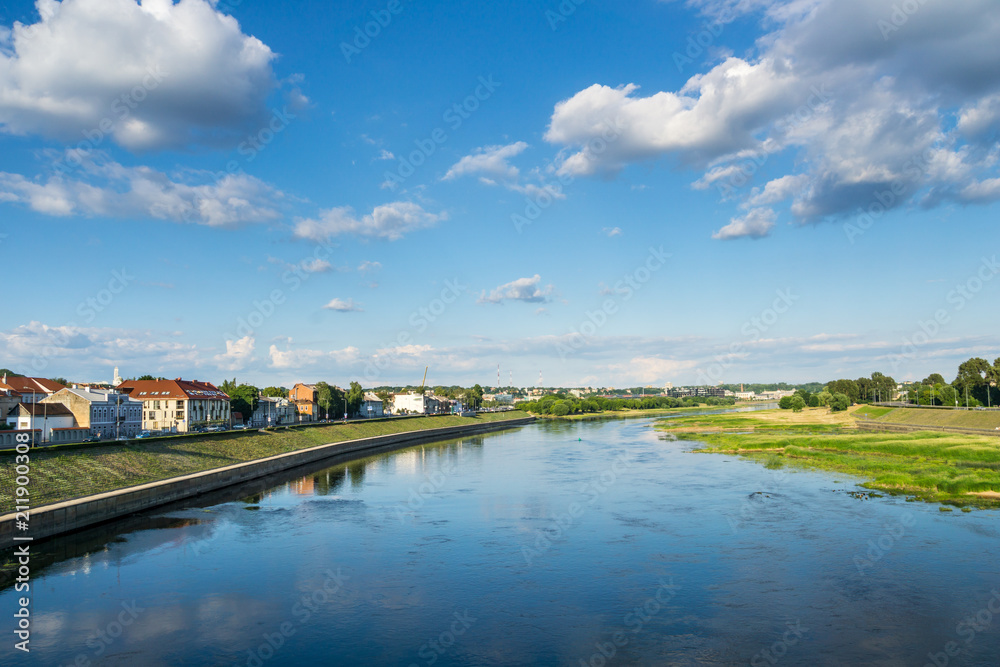 Lithuania, View over Kaunas City and Neman river