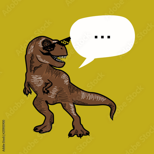 T-rex dino funky graphic illustration