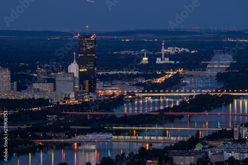 Danube, Vienna at night