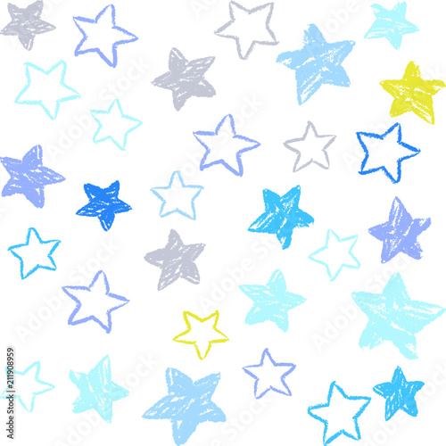 星　シームレスパターン　手描き風