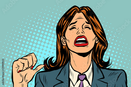 unhappy woman blames herself