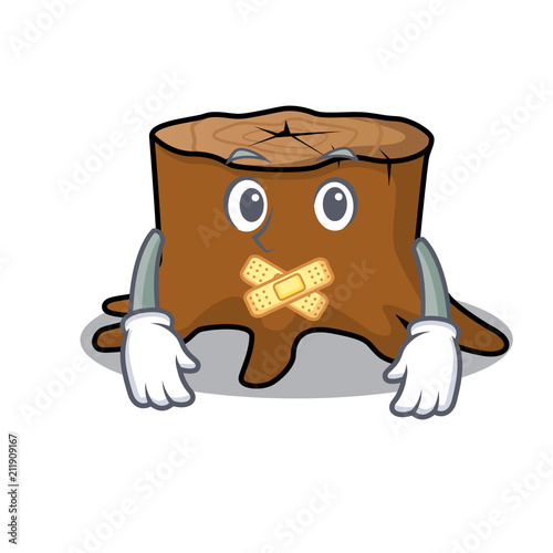 Silent tree stump mascot cartoon
