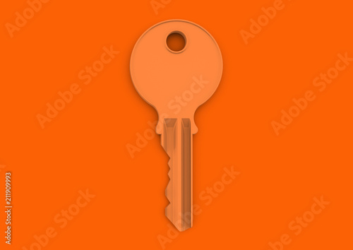 Minimalist key concept for business careers and security