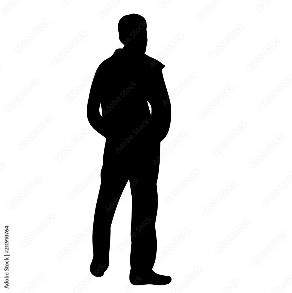 isolated silhouette man standing