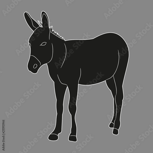 Wallpaper Mural silhouette of a donkey, mule Torontodigital.ca