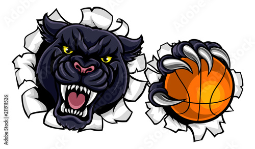 Black Panther Basketball Mascot