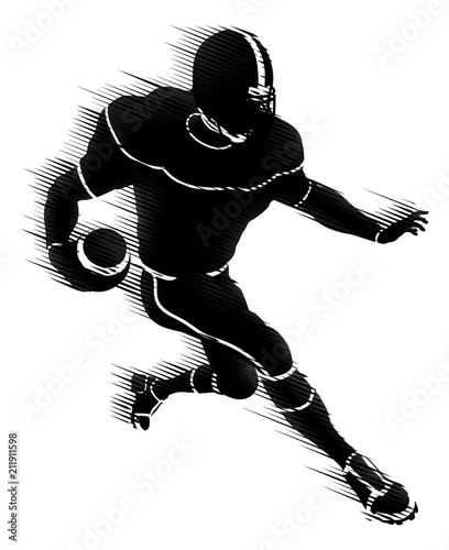American Football Player Silhouette Concept