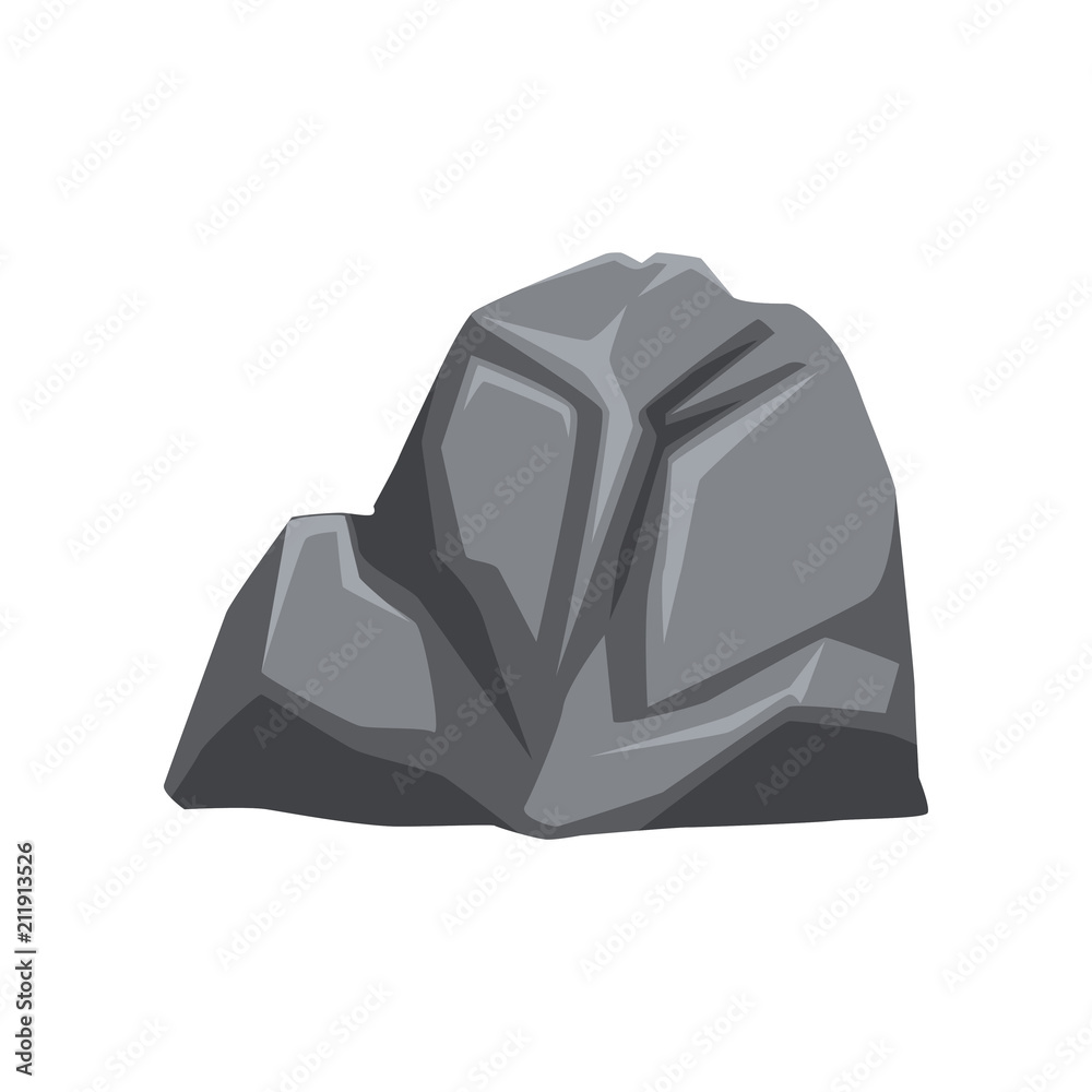 Cartoon vector illustration of gray stone with lights and shadows. Solid  mineral material. Mountain rock. Object for map or video game Stock Vector  | Adobe Stock