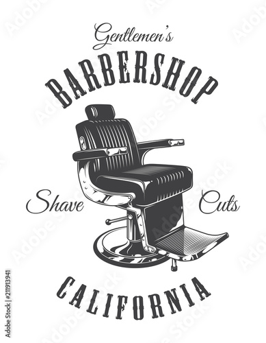 Vintage monochrome barbershop logotype