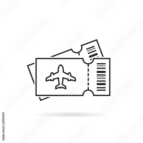 thin air line ticket logo with shadow
