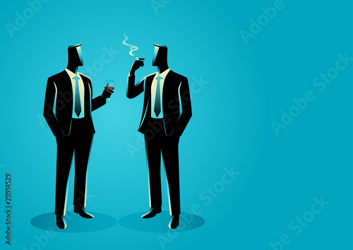 Businessmen casually talking with each other