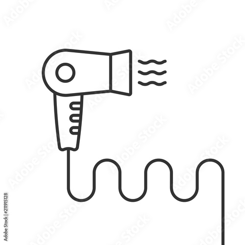thin line black hair dryer simple icon