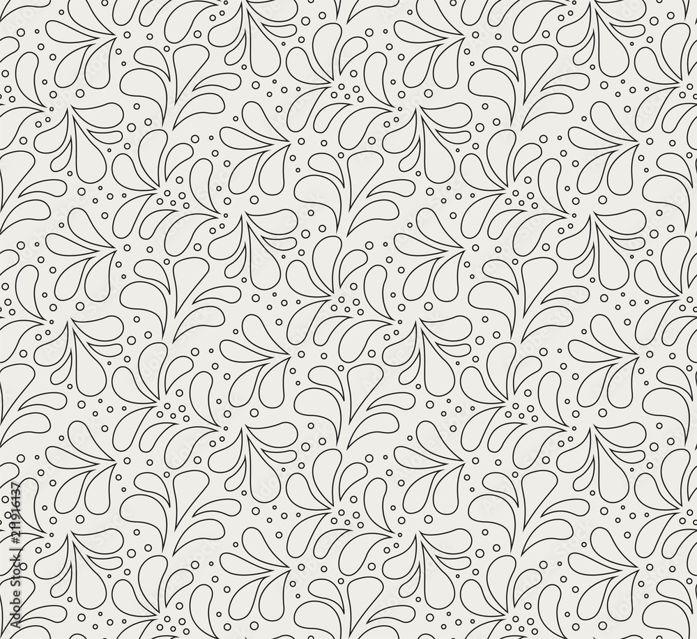 Floral Stylish Seamless Pattern. Vector Leaf background. Fabric Ornament texture.