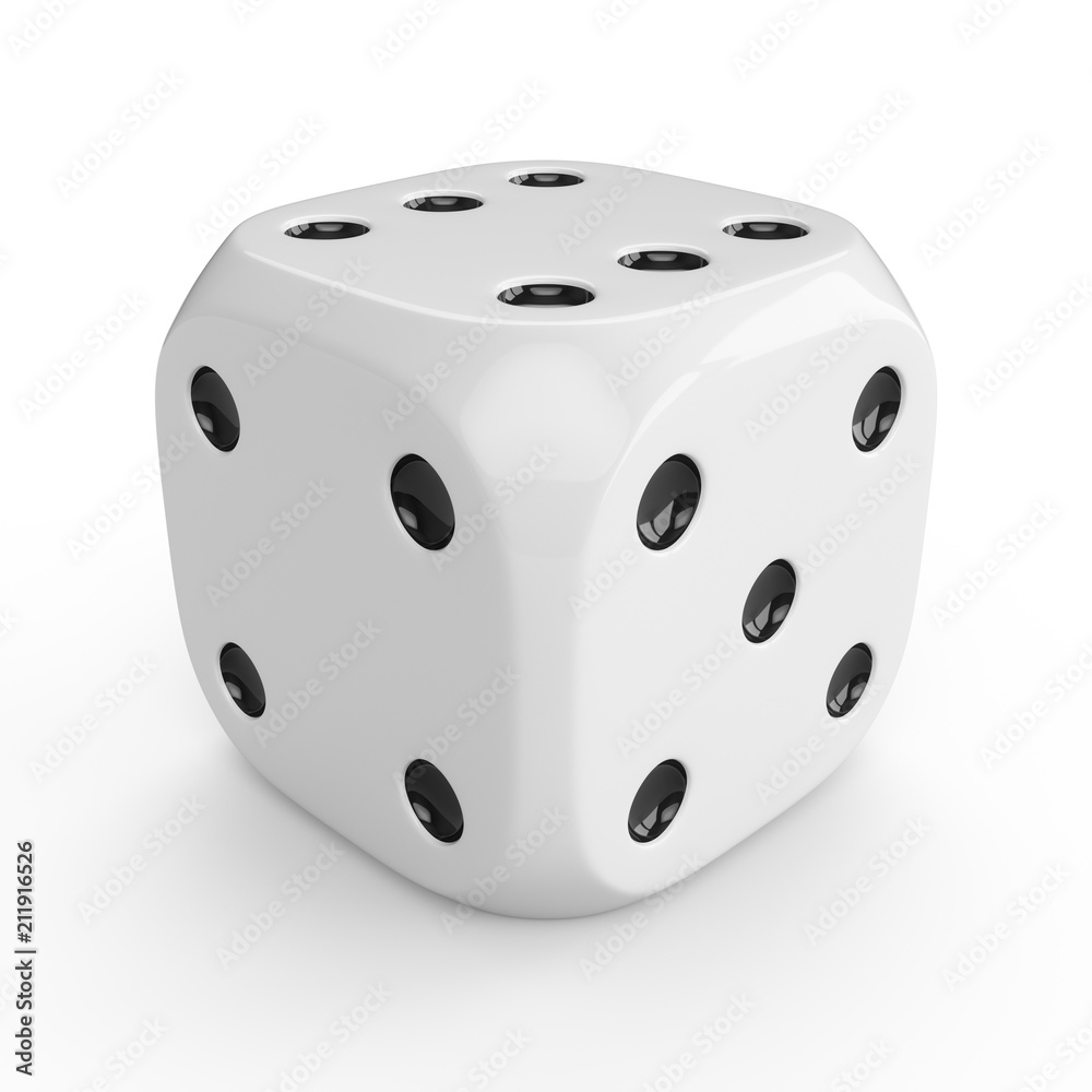3d rendering white dice isolated on white background 3d rendering white dice isolated on white background