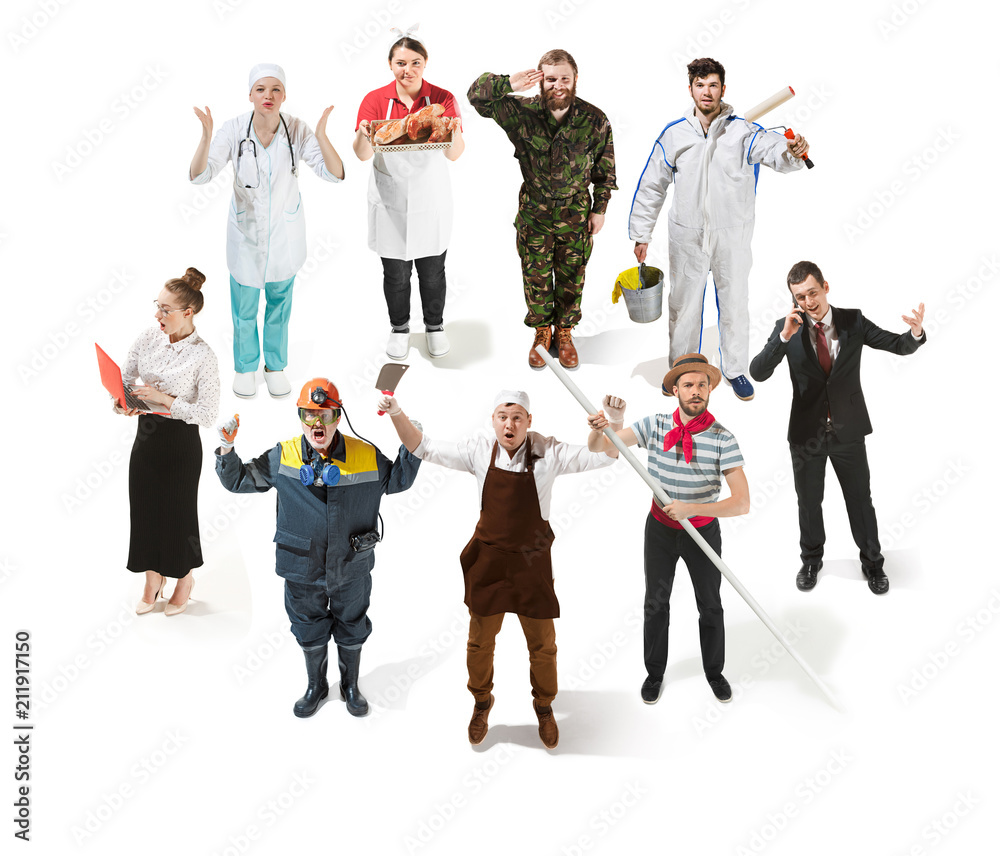 Obraz premium Montage about different professions