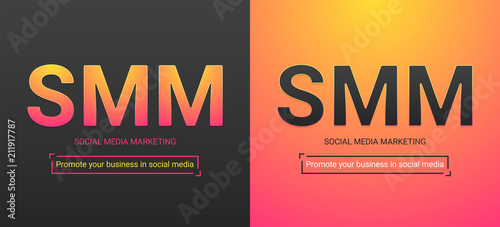 Banner of Social Media Marketing. Vector