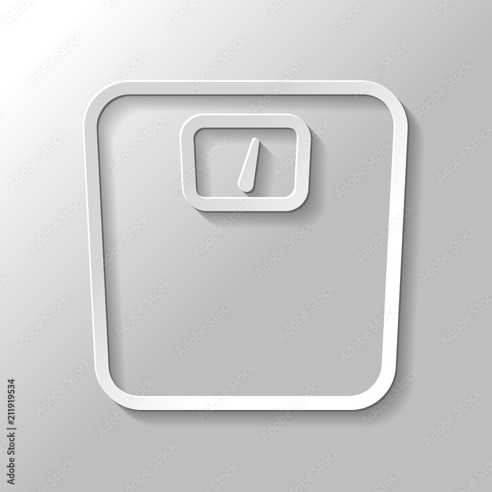silhouette or icon of weights, simple outline. Paper style with silhouette or icon of weights, simple outline. Paper style with