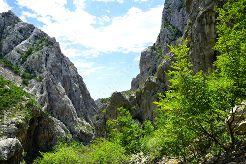 Great Paklenica canyon national park in Velebit mountain, Croatia.