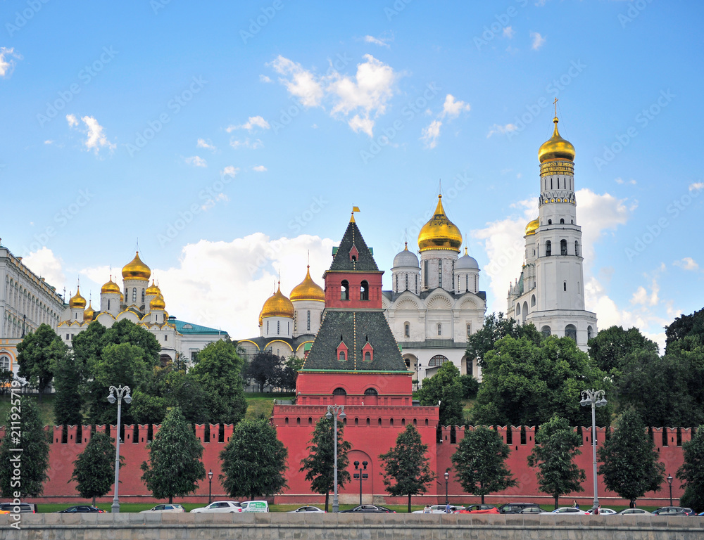 Summer view of Kremlin towers, Moscow