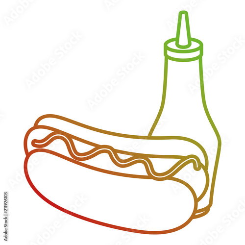 hot dog with sauces vector illustration design