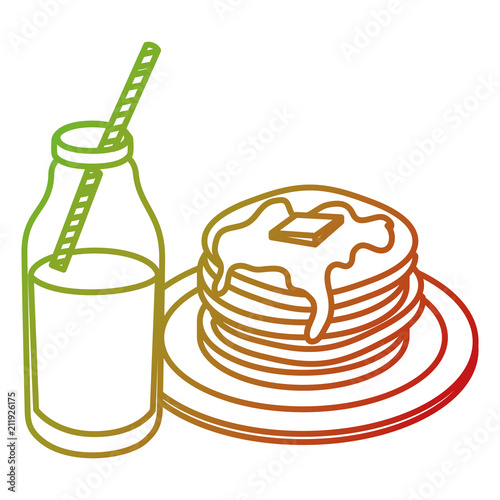 pancakes with syrup maple vector illustration design