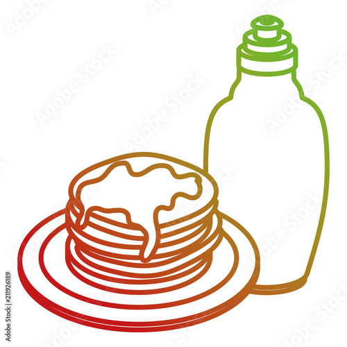 pancakes with syrup maple vector illustration design