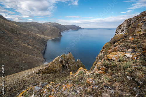Beautiful view of the Tazheran shore of Lake Baikal