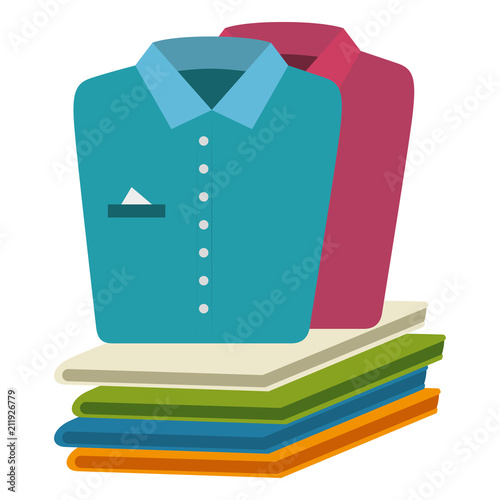shirts and clothes laundry service vector illustration design