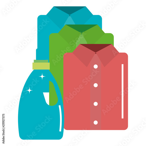 shirts and clothes laundry service vector illustration design