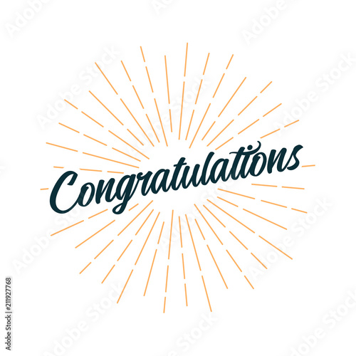 Congratulations Card with Light Rays
