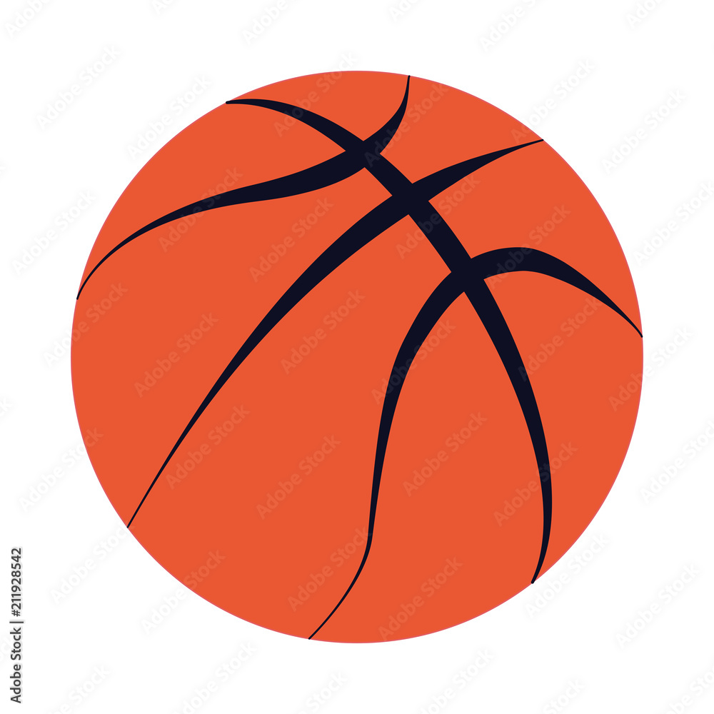 Basketball ball vector isolated design logo mark black fat lines orange  white Stock Vector | Adobe Stock