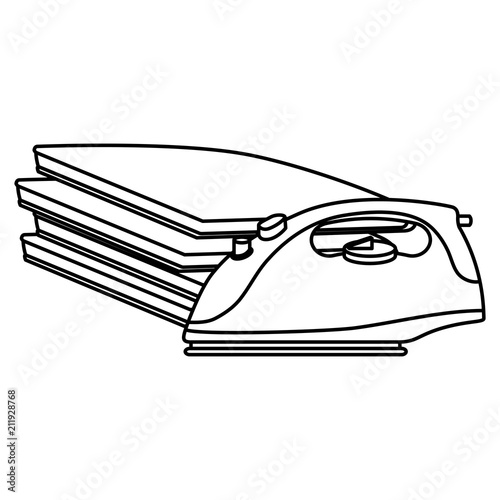iron appliance laundry service vector illustration design