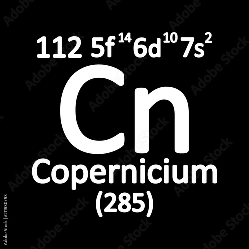 Periodic table element copernicium icon.