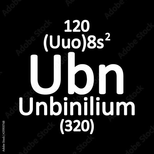 Periodic table element unbinilium icon.