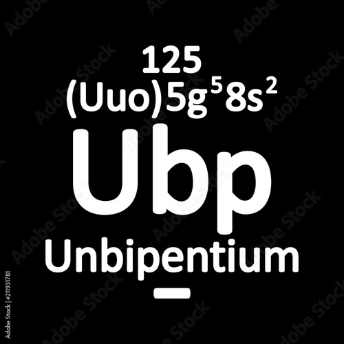 Periodic table element unbipentium icon.