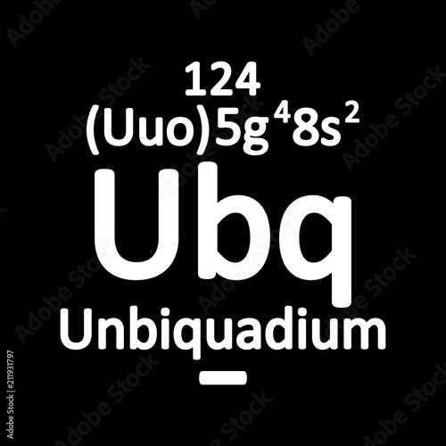 Periodic table element unbinilium icon.