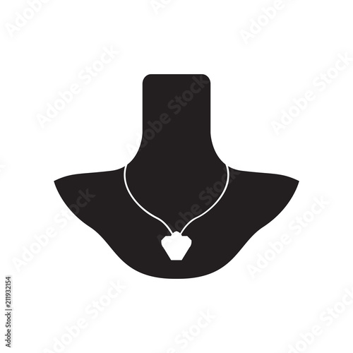 Isolated silhouette of a necklace