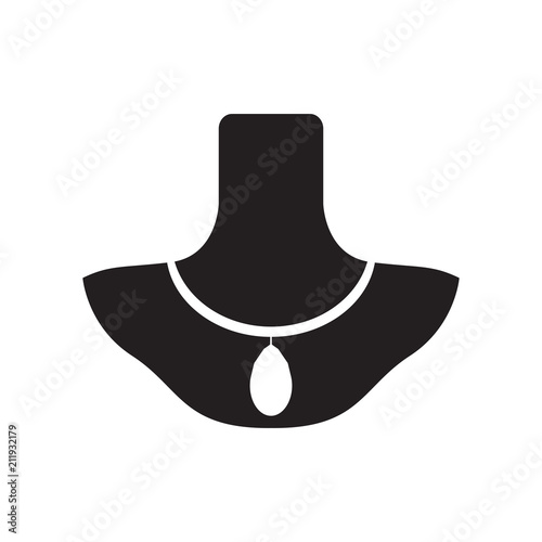 Isolated silhouette of a necklace