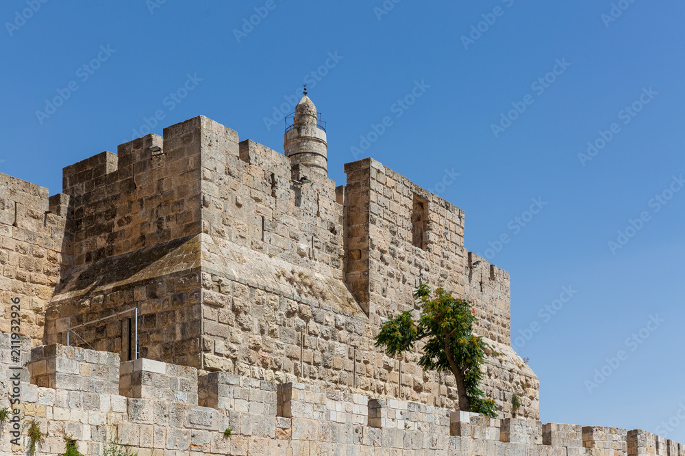 Citadel with King David tower in  Jerusalem