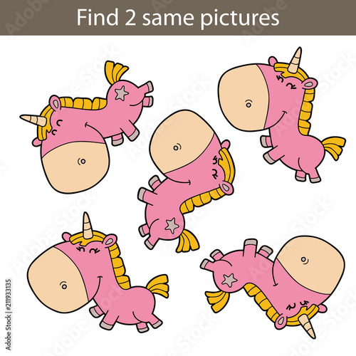 Vector illustration of kids puzzle educational game for preschool children