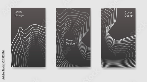 Gradient curved lines against a gray background