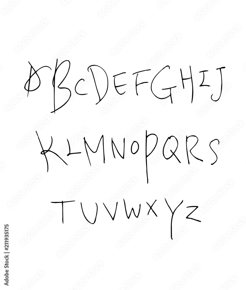 Handwritten calligraphy alphabet